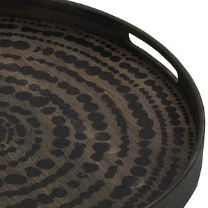 Plateau rond 48cm S TRIBAL QUEST Ethnicraft Black Beads wooden