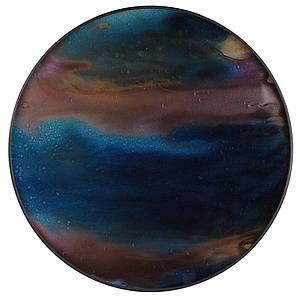 Plateau rond 48cm S TRIBAL QUEST Ethnicraft Indigo Organic glass