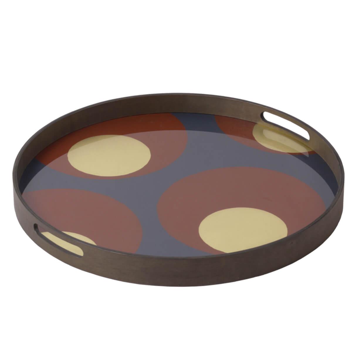 Plateau rond 48cm S URBAN GEOMETRY Ethnicraft Turkish Dots glass