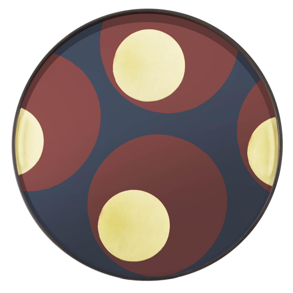 Plateau rond 48cm S URBAN GEOMETRY Ethnicraft Turkish Dots glass
