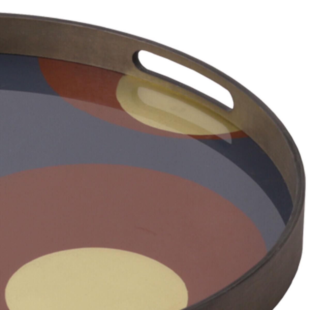 Plateau rond 48cm S URBAN GEOMETRY Ethnicraft Turkish Dots glass