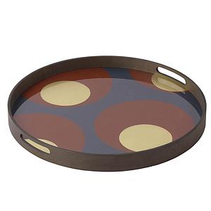Plateau rond 48cm S URBAN GEOMETRY Ethnicraft Turkish Dots glass