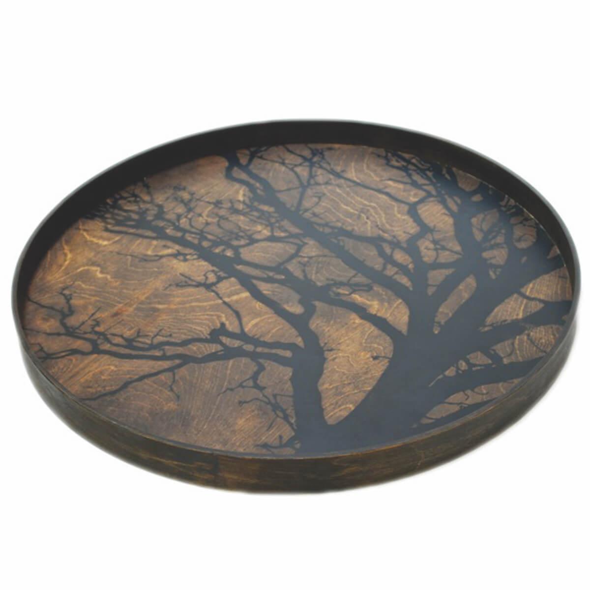 Plateau rond 61cm CLASSICS Ethnicraft black tree wooden