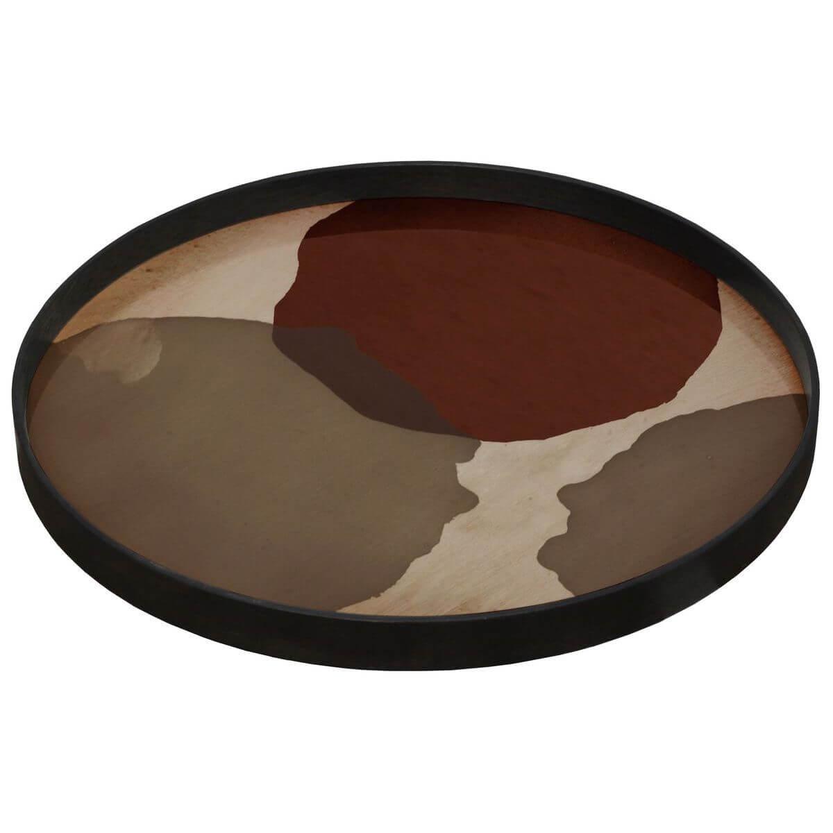 Plateau rond 61cm L TRANSLUCENT SILHOUETTES Ethnicraft Overlapping Dots glass