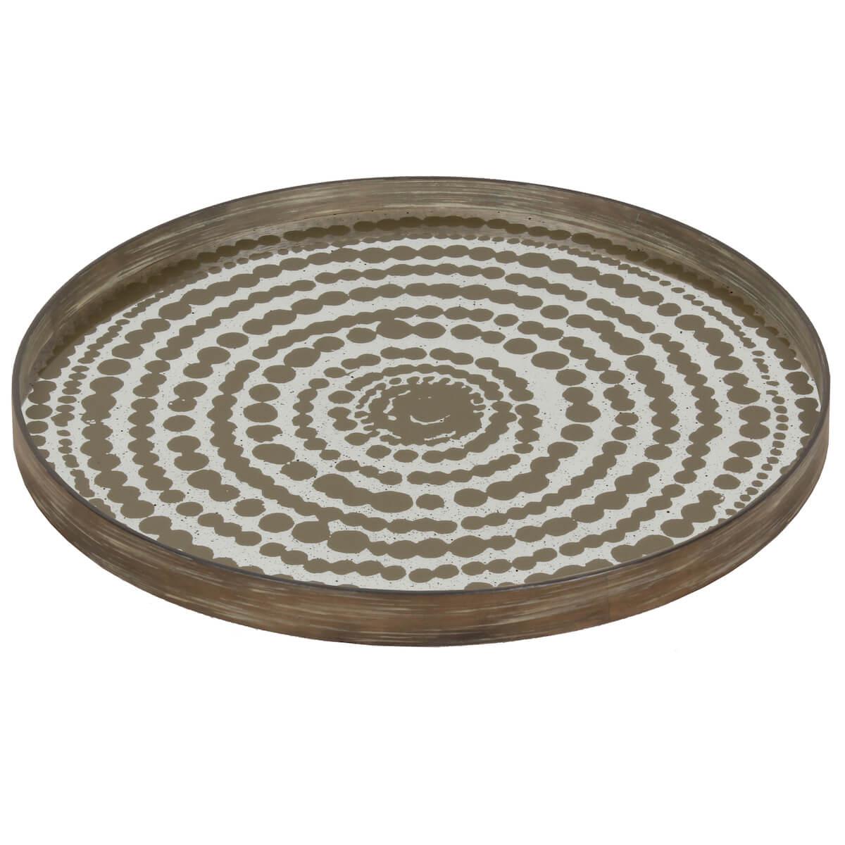 Plateau rond 61cm L TRIBAL QUEST Ethnicraft Gold Beads mirror