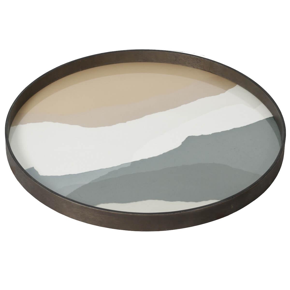 Plateau rond 61cm L WABI SABI Ethnicraft Slate Wabi Sabi glass