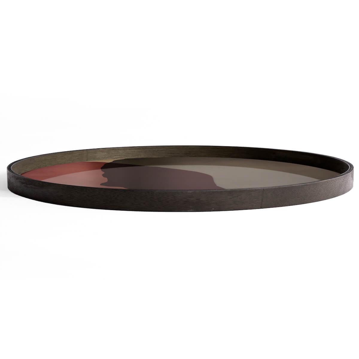 Plateau rond 92cm XL TRANSLUCENT LAYERS Ethnicraft Pinot Combined Dots glass