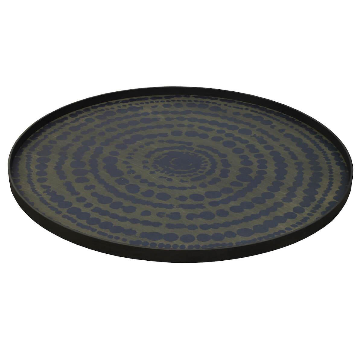 Plateau rond 92cm XL TRIBAL QUEST Ethnicraft Midnight Beads wooden