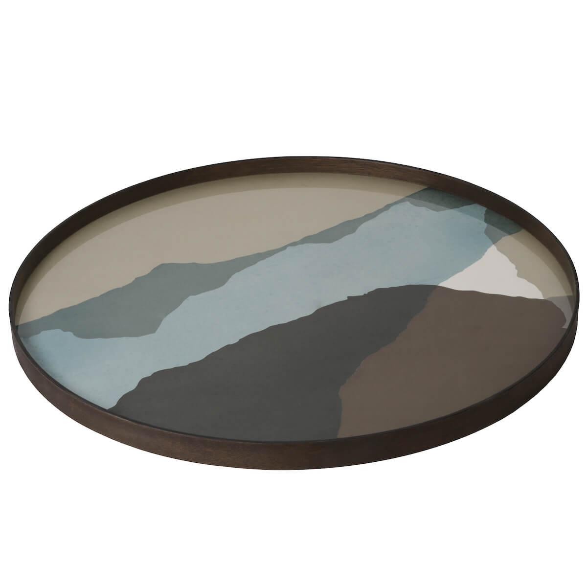 Plateau rond 92cm XL WABI SABI Ethnicraft Graphite Wabi Sabi glass