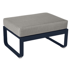 Pouf BELLEVIE Fermob bleu abysse-taupe grisé