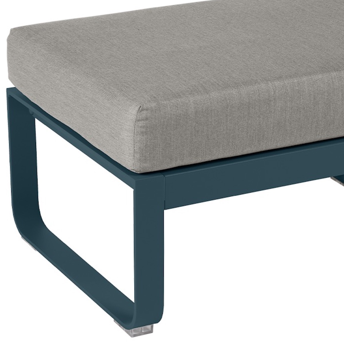 Pouf BELLEVIE Fermob bleu acapulco-taupe grisé