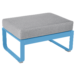 Pouf BELLEVIE Fermob bleu maya-gris flanelle