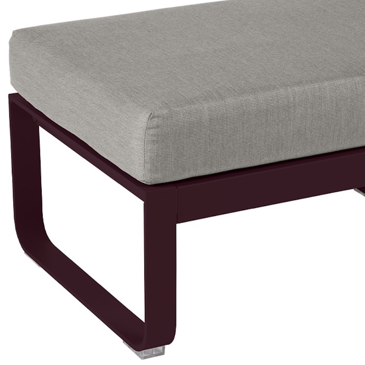 Pouf BELLEVIE Fermob cerise noir-taupe grisé