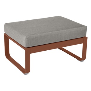 Pouf BELLEVIE Fermob rouge ocre-taupe grisé