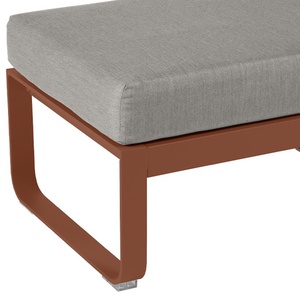 Pouf BELLEVIE Fermob rouge ocre-taupe grisé