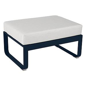 Pouf de jardin BELLEVIE Fermob Bleu Abysse-Blanc grisé
