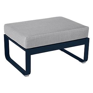 Pouf de jardin BELLEVIE Fermob Bleu Abysse-Gris flanelle