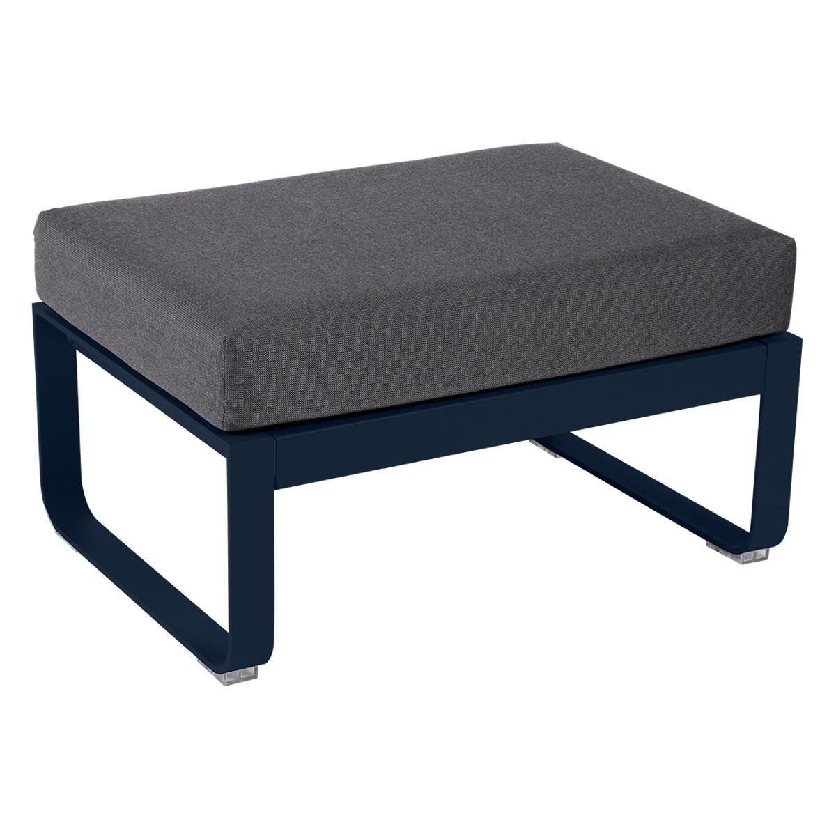 Pouf de jardin BELLEVIE Fermob Bleu Abysse-Gris graphite