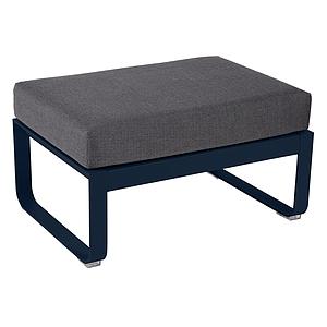 Pouf de jardin BELLEVIE Fermob Bleu Abysse-Gris graphite