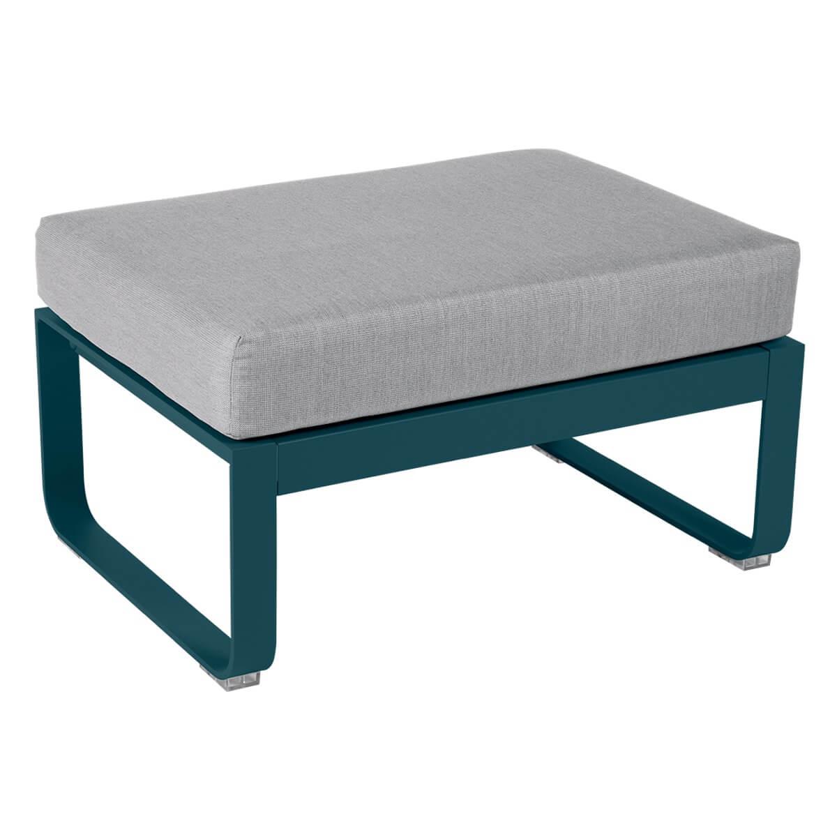 Pouf de jardin BELLEVIE Fermob bleu acapulco-Gris flanelle