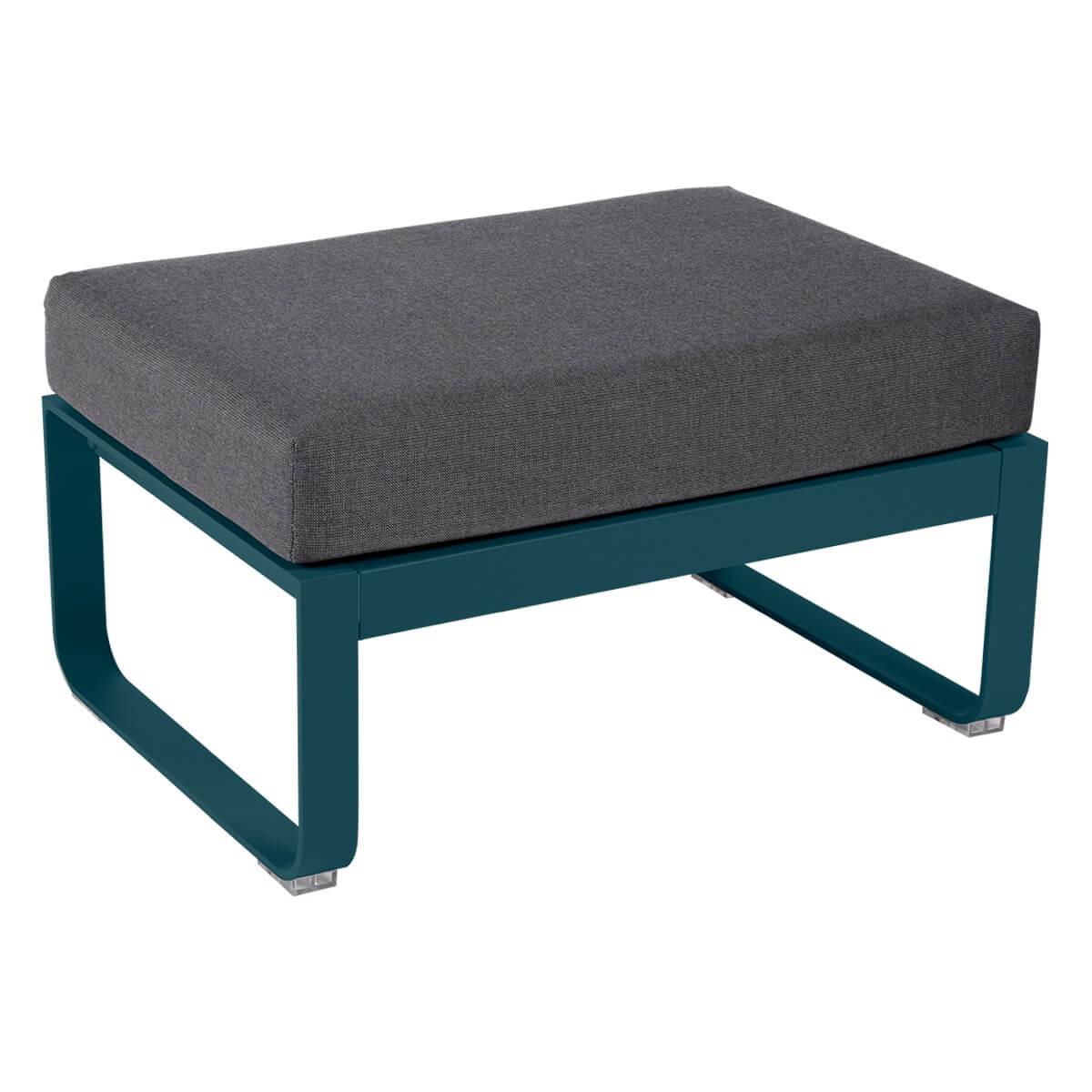 Pouf de jardin BELLEVIE Fermob bleu acapulco-Gris graphite