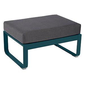 Pouf de jardin BELLEVIE Fermob bleu acapulco-Gris graphite