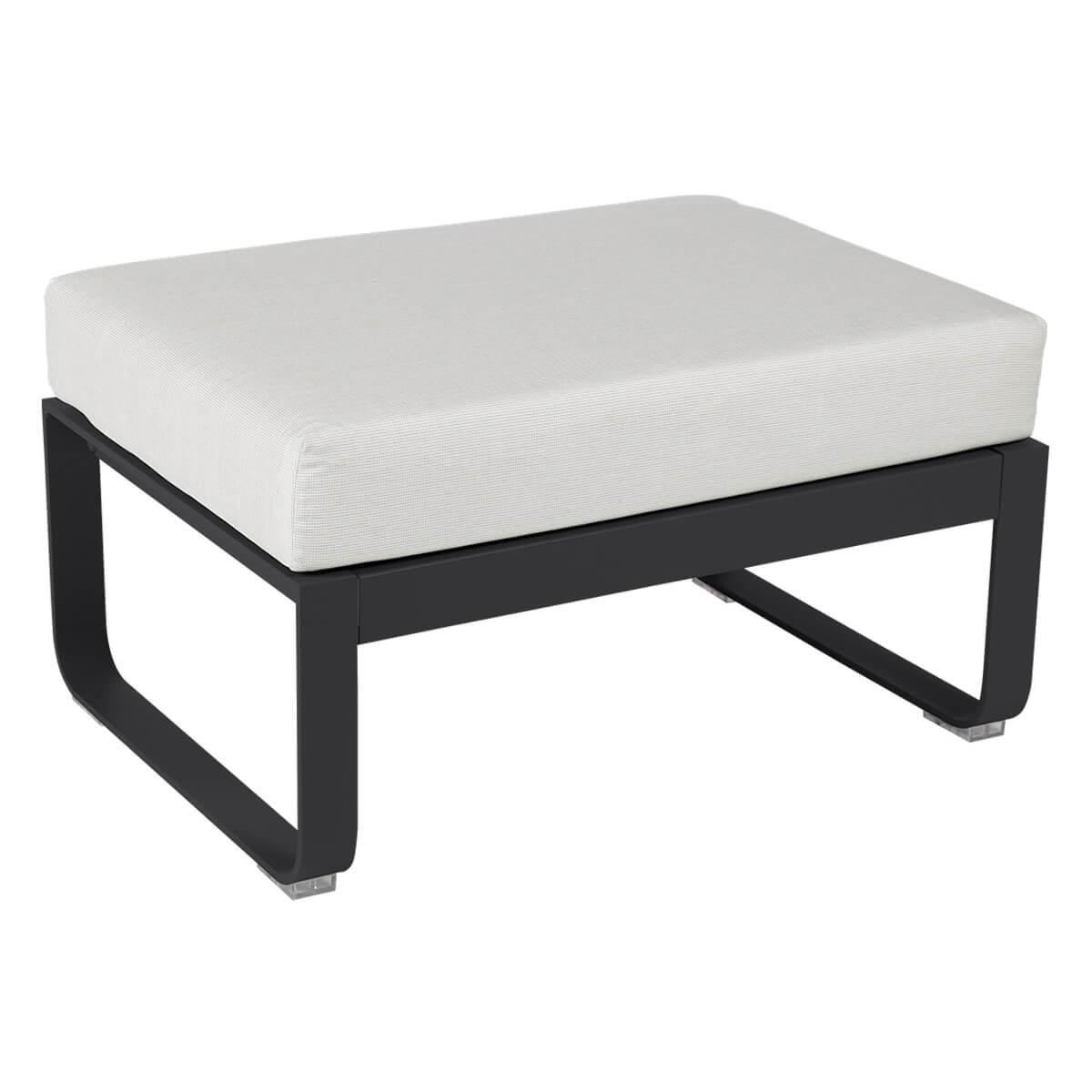 Pouf de jardin BELLEVIE Fermob carbone-Blanc grisé