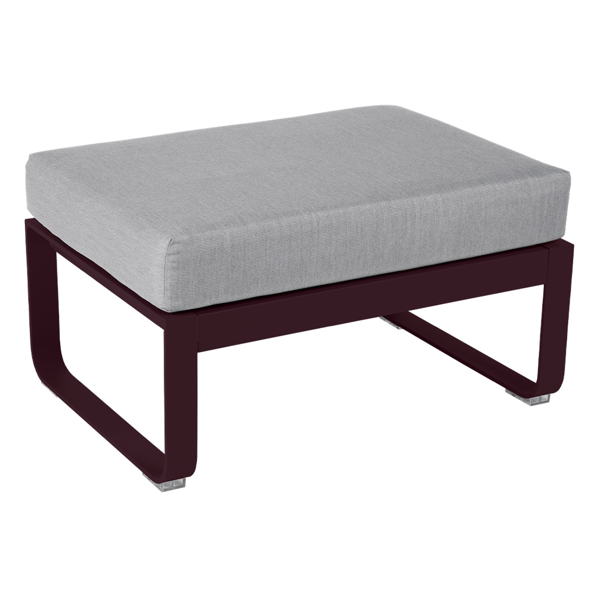 Pouf de jardin BELLEVIE Fermob Cerise noire-gris flanelle