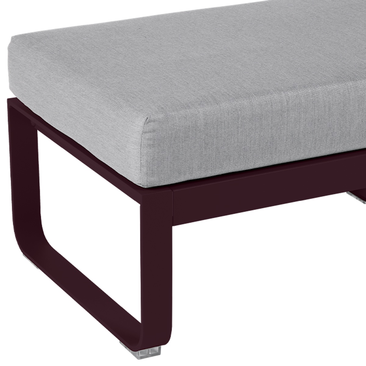 Pouf de jardin BELLEVIE Fermob Cerise noire-gris flanelle