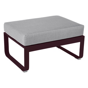 Pouf de jardin BELLEVIE Fermob Cerise noire-gris flanelle