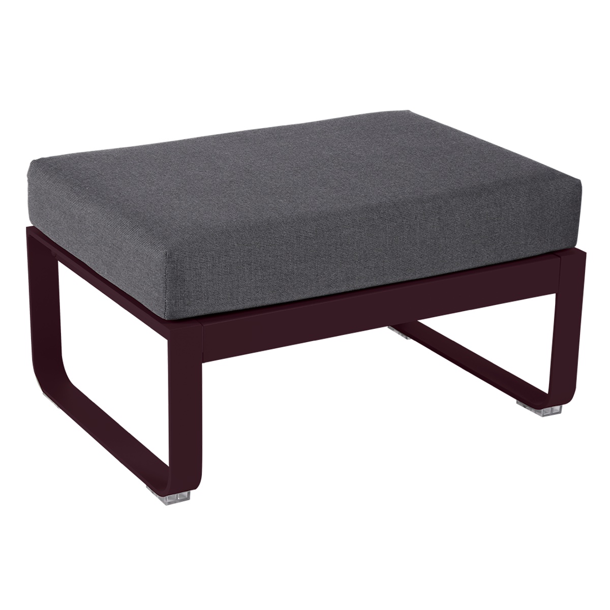 Pouf de jardin BELLEVIE Fermob Cerise noire-gris graphite