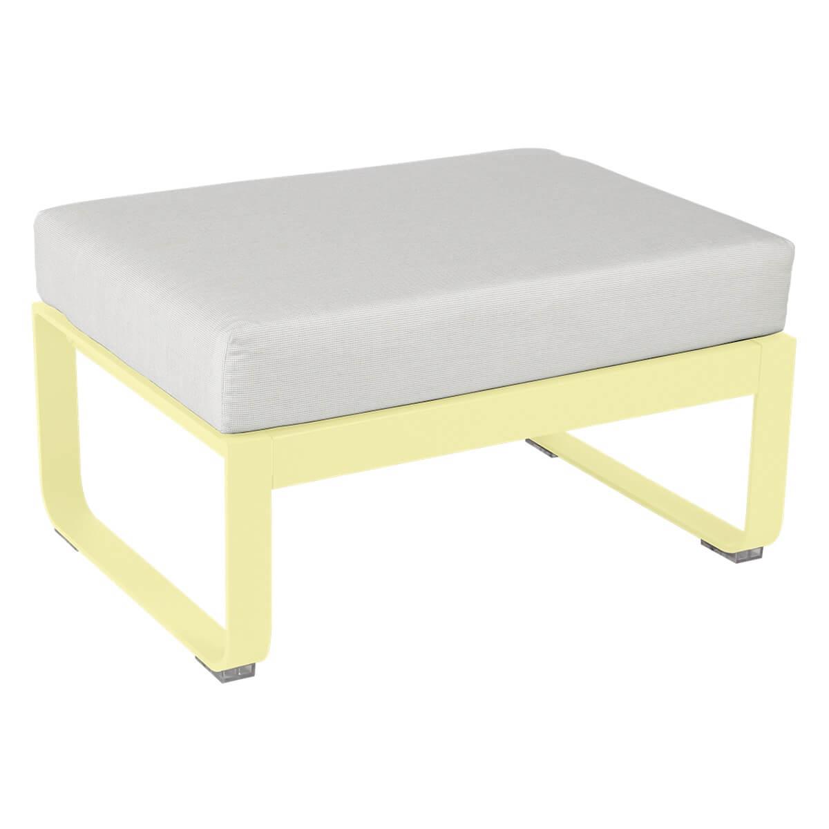 Pouf de jardin BELLEVIE Fermob citron givré-Blanc grisé