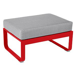 Pouf de jardin BELLEVIE Fermob coquelicot-Gris flanelle