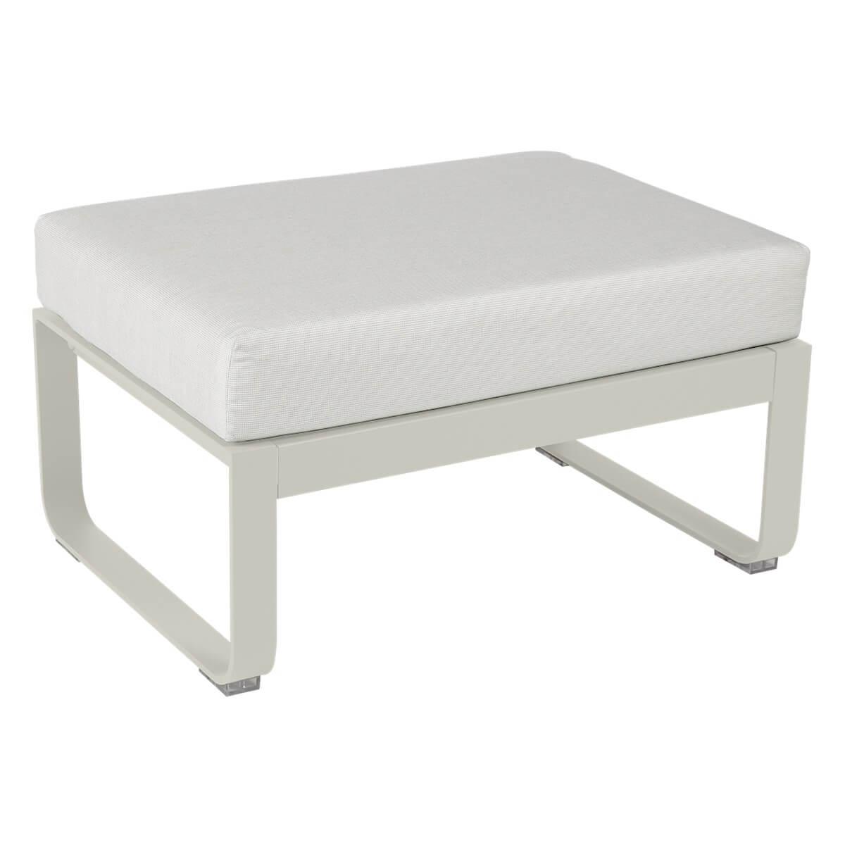 Pouf de jardin BELLEVIE Fermob gris argile-Blanc grisé