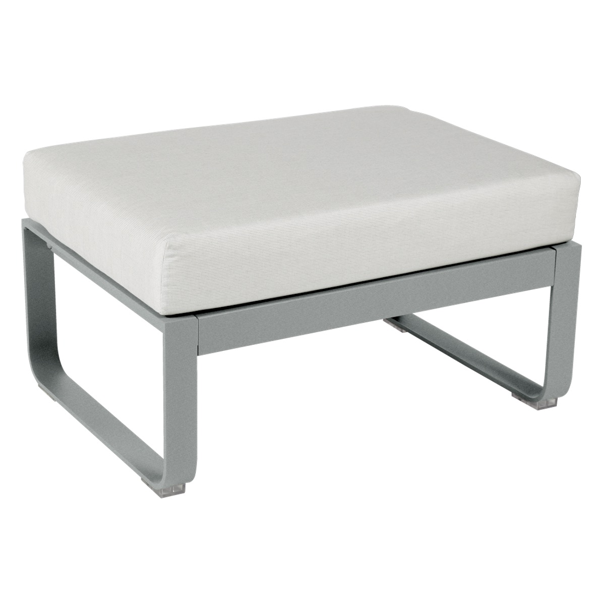 Pouf de jardin BELLEVIE Fermob gris lapilli-Blanc grisé 