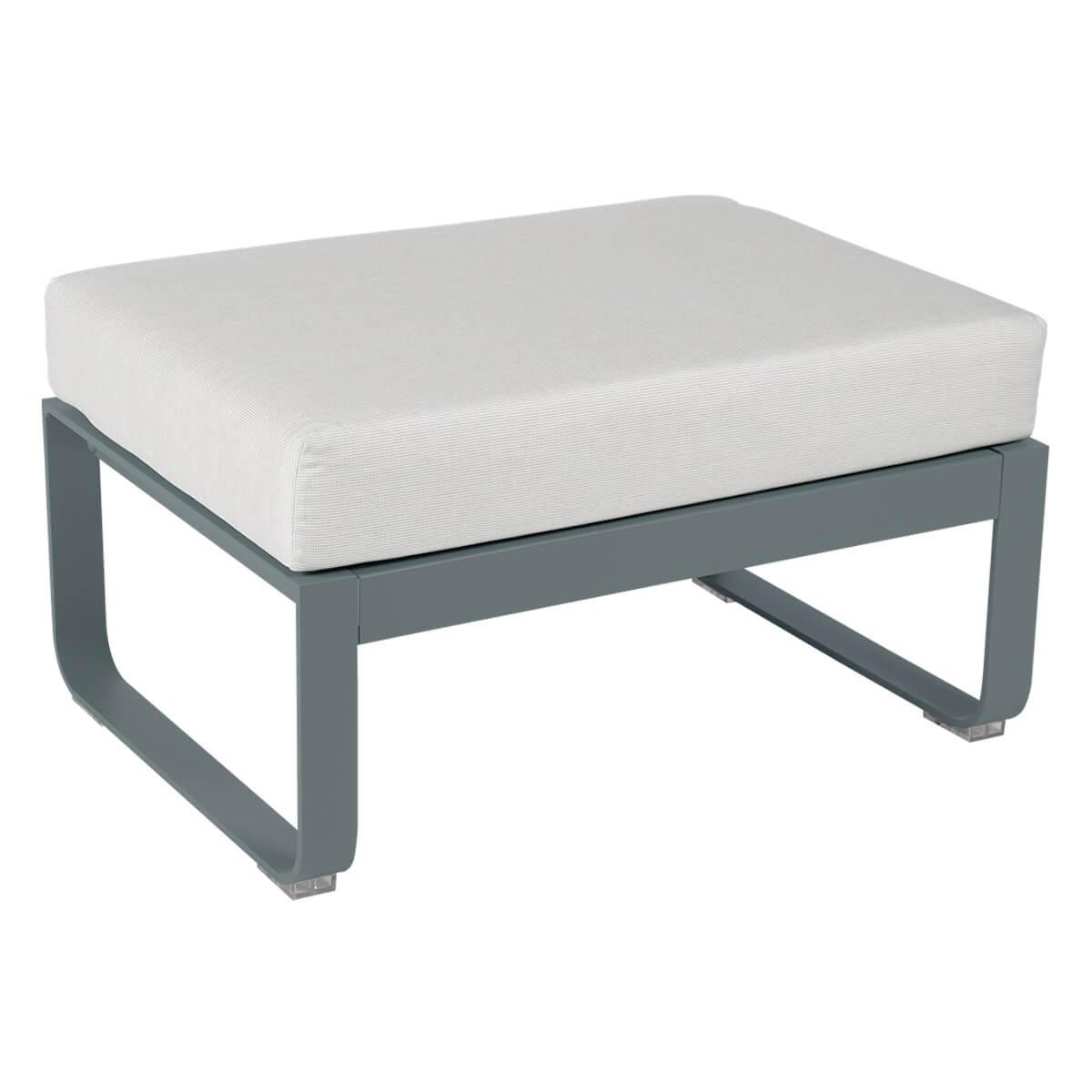 Pouf de jardin BELLEVIE Fermob gris orage-Blanc grisé