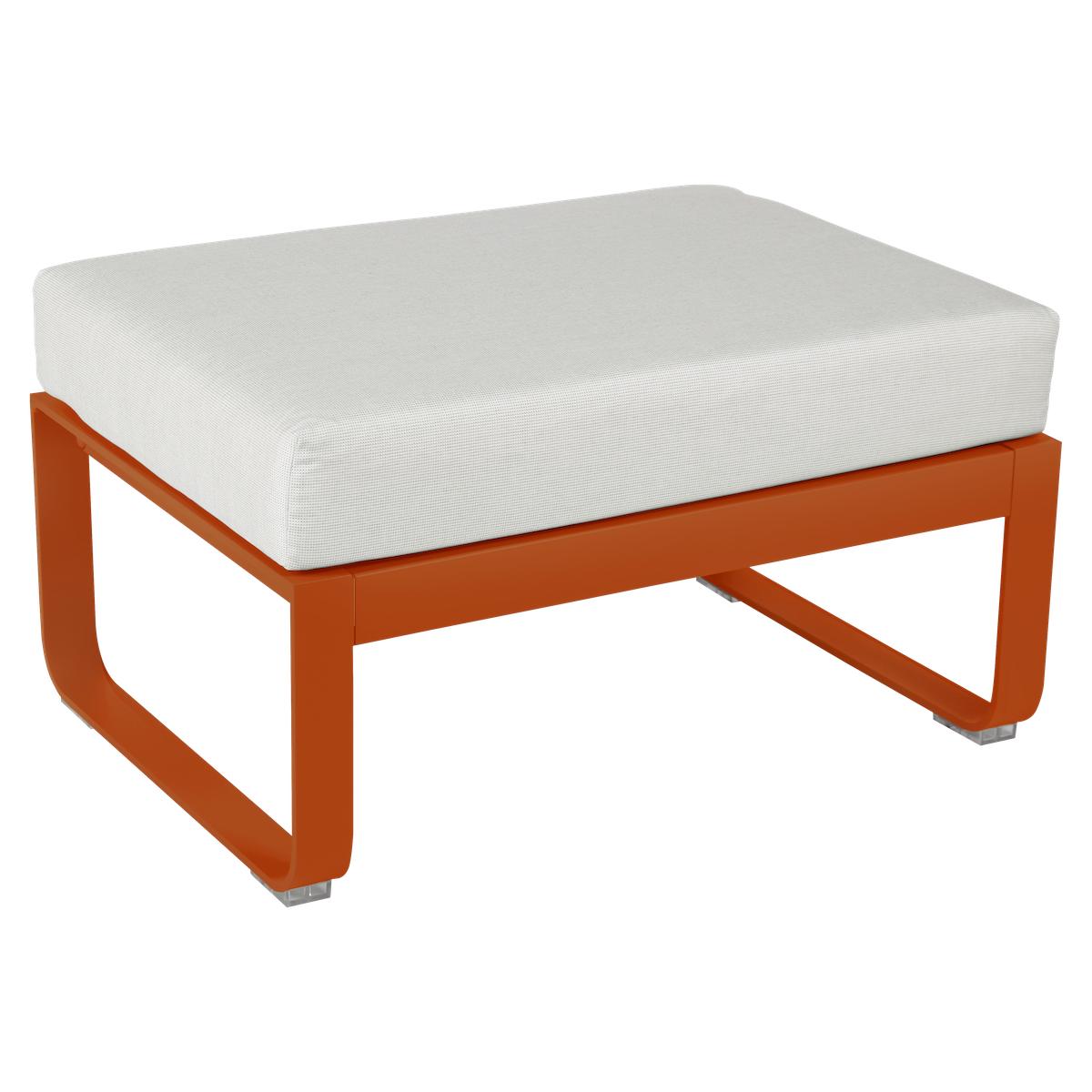 Pouf de jardin BELLEVIE Fermob orange confite-Blanc grisé