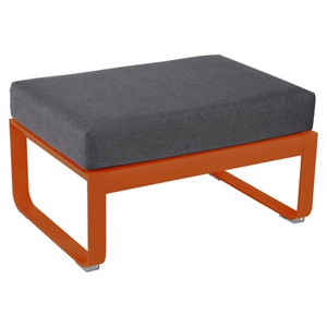 Pouf de jardin BELLEVIE Fermob orange confite-gris graphite