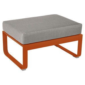 Pouf de jardin BELLEVIE Fermob orange confite-taupe grisé