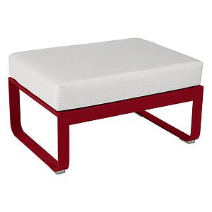 Pouf de jardin BELLEVIE Fermob piment-Blanc grisé