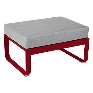 Pouf de jardin BELLEVIE Fermob piment-Gris flanelle