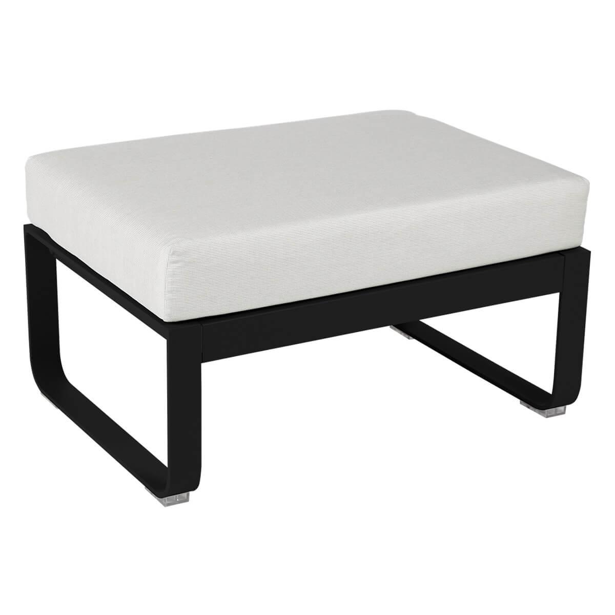Pouf de jardin BELLEVIE Fermob réglisse-Blanc grisé