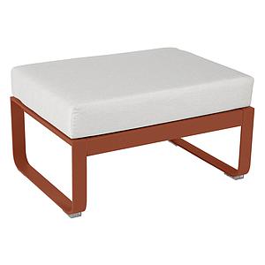 Pouf de jardin BELLEVIE Fermob rouge ocre-Blanc grisé