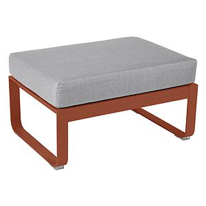 Pouf de jardin BELLEVIE Fermob rouge ocre-Gris flanelle