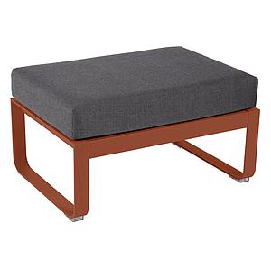 Pouf de jardin BELLEVIE Fermob rouge ocre-Gris graphite
