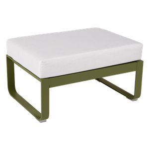 Pouf de jardin BELLEVIE Fermob vert pesto-Blanc grisé