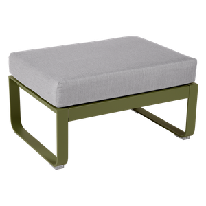 Pouf de jardin BELLEVIE Fermob vert pesto-gris flanelle