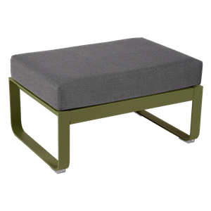 Pouf de jardin BELLEVIE Fermob vert pesto-gris graphite