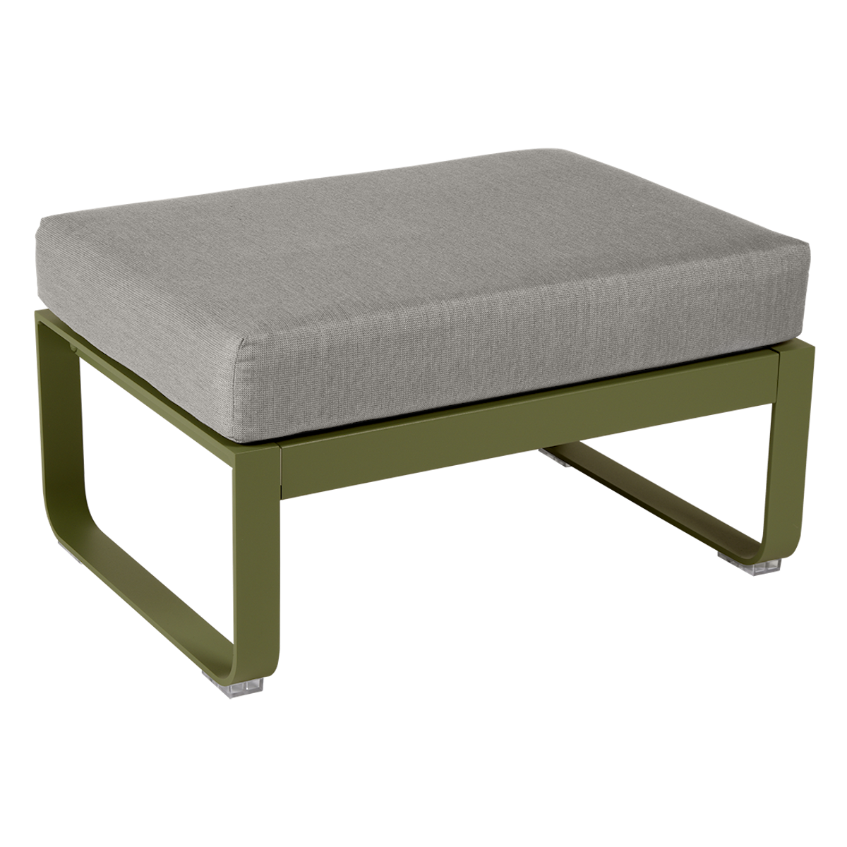 Pouf de jardin BELLEVIE Fermob vert pesto-taupe grisé
