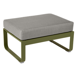 Pouf de jardin BELLEVIE Fermob vert pesto-taupe grisé